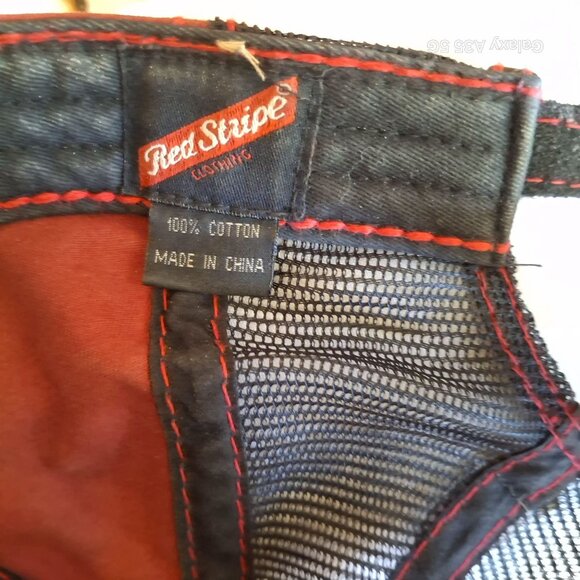 Vintage Red Stripe Beer Distressed Trucker Hat With Bottle Opener  Adjustable Me - Picture 8 of 9